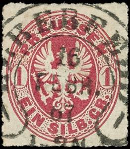 Hufeisenstempel ELBERFELD 16 FEBR. 67 1-2 ... 