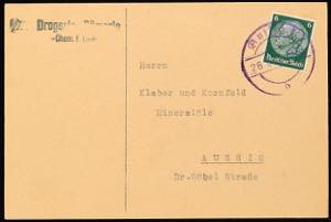 Sudetenland Notstempel Aussig 1 b 28 OKT ... 