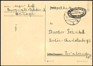 SBZ 1945, Barfrankatur-Karte mit dekorativem ... 
