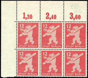 SBZ 12 Pfg Freimarke karminrot, Papier w, ... 
