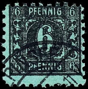 SBZ 6 Pfennig auf opalgrün, gestempelt, ... 