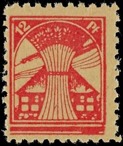 SBZ 12 Pfg mit Druck auf der Gummiseite, ... 
