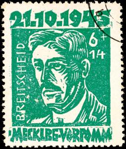 SBZ 6 + 14 Pfg schwärzlichgelbsmaragdgrün, ... 