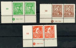 SBZ 6 Pfg - 12 Pfg Bodenreform in b-Farben, ... 