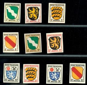 Französische Zone 1 Pfennig - 30 Pfennig ... 
