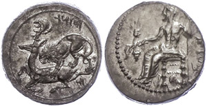 Stater (10, 81g), 361-334 BC, Mazaios. Av: ... 
