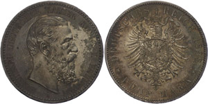 Prussia 5 Mark, 1888, Frederic III., scratch ... 