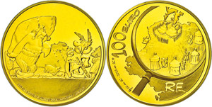 France 100 Euro, gold, 2013, Asterix, with ... 