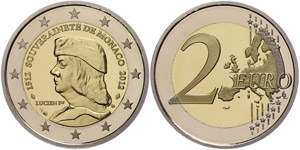 Monaco 2 Euro, 2012, Albert II., 500 Jahre ... 