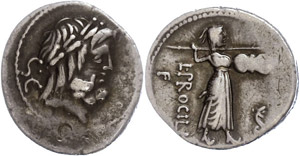 Coins Roman Republic L. Procilius, denarius ... 