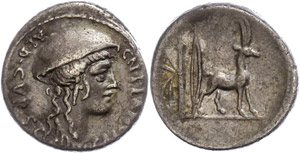 Coins Roman Republic Cn. Plancius, denarius ... 