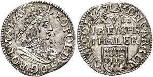 Cologne City 1 / 16 thaler, 1671, with title ... 