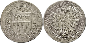 Köln Stadt 2/3 Taler (Gulden), 1695, mit ... 