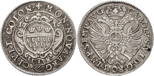 Cologne City 1 / 6 thaler, 1716, with title ... 