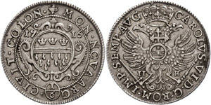 Cologne City 1 / 6 thaler, 1716, with title ... 