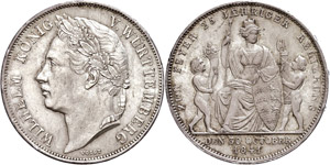 Württemberg Gulden, 1841, Wilhelm I., AKS ... 