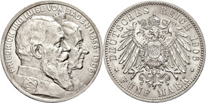 Baden 5 Mark, 1906, Frederic I., to the ... 