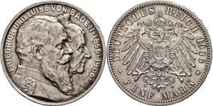 Baden 5 Mark, 1906, Frederic I., to the ... 