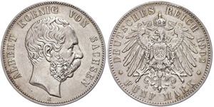 Saxony 5 Mark, 1902, fools about, contact ... 