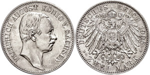 Saxony 2 Mark, 1906, Frederic August III., ... 