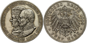 Saxony 5 Mark, 1909, Frederic August III., ... 