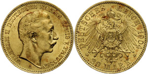 Prussia 20 Mark, 1904, Wilhelm II., ... 