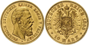 Prussia 10 Mark, 1888, Frederic III., ... 