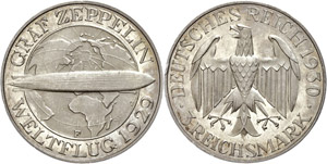 Münzen Weimar 3 Reichsmark, 1930, F, Graf ... 