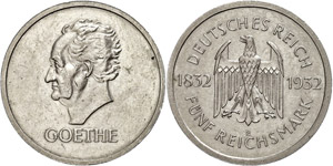 Coins Weimar Republic 5 Reichmark, 1931, E, ... 