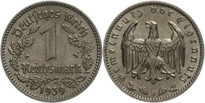 Coins Germany from 1933 to 1945 1 Reichmark, ... 