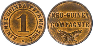 Coins German Colonies New Guinea, penny, ... 