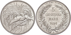 Coins German Colonies New Guinea, 5 Mark, ... 