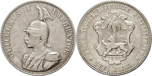 Coins German Colonies DOA, 2 Rupee, 1894, ... 