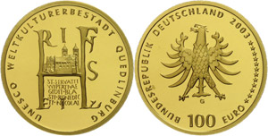 Münzen Bund ab 1946 100 Euro, Gold, 2003, ... 