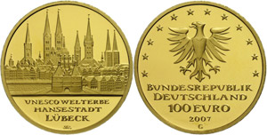 Münzen Bund ab 1946 100 Euro, Gold, 2007, ... 