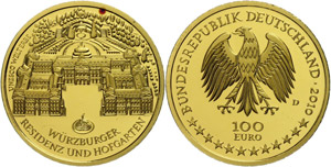Münzen Bund ab 1946 100 Euro, Gold, 2010, ... 