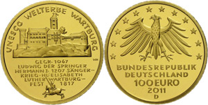 Münzen Bund ab 1946 100 Euro, Gold, 2011, ... 