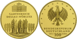 Federal coins after 1946 100 Euro, Gold, ... 