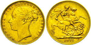 Australien Pound, 1873, Victoria, Melbourne, ... 