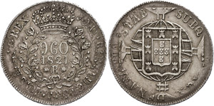 Brazil 960 Réis, 1821, Johannes VI., Rio de ... 