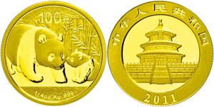 China Volksrepublik 100 Yuan, Gold, 2011, ... 