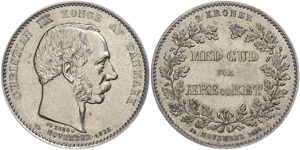 Dänemark 2 Kroner,1888, Christian IX., zum ... 