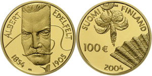 Finnland 2004, 100 Euro Gold, Albert ... 