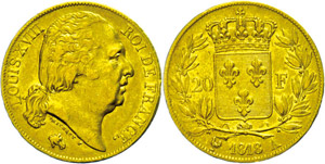 Frankreich 20 Francs, Gold, 1818, Louis ... 