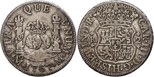 Coins Mexiko 2 Real, 1767, Karl III., KM 87, ... 