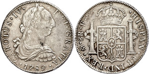 Mexiko 8 Reales, 1793, Karl IV., KM 109, ... 