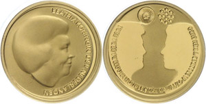 Niederlande 2002, 10 Euro Gold, Hochzeit ... 
