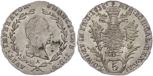 Old Austria coins until 1918 5 Kreuzer, ... 
