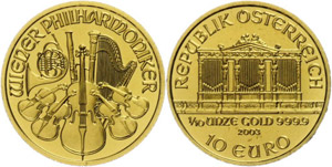Austria 10 Euro, 2003, Gold, Philharmonic, ... 