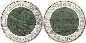 Österreich ab 1945 25 Euro, Bimetall ... 